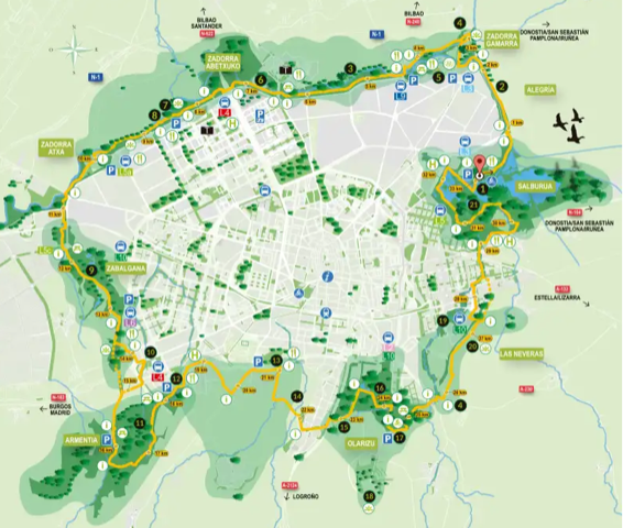 mapa anillo verde de Vitoria-Gasteiz